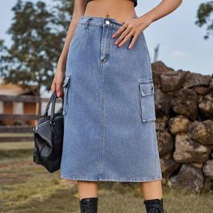 Röcke All-in-one-Schlankheitstool-Rock aus gewaschenem Denim MIDI