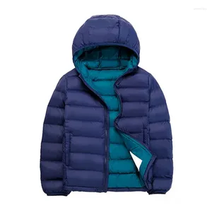 Piumino 2-14 anni Autunno Inverno Leggero Giacche con cappuccio per bambini Abbigliamento per bambini Ragazzi Ragazze Cappotti d'anatra antivento portatili