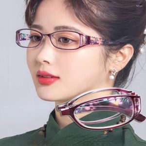 Solglasögon mode tryckta läsglasögon för damer elegant Enkelt äldre titt på avlägsen spegel skimming
