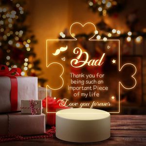 Decorative 1 LED night light - perfect gift for Father's Day Birthday Valentine's Day Thanksgiving and Christmas 231202