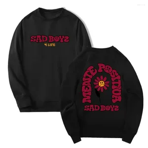 Erkek Hoodies Junior H Sad Boyz 4 Life Flower Sweatshirt 2023 Dünya Tur Uzun Kollu Sokak Giyim Kadınlar Erkek Hip Hop Giysileri