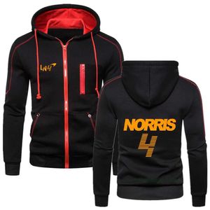 Herren Hoodies 2023/2024 Neue F1 Formel 1 Racing Team Sweatshirts Mclaren Fans Männer Lando Norris Mode Baumwolle Reißverschluss Fitness Einfarbige Fleecejacke Top N8pk