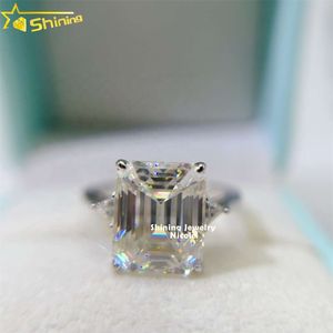 Passera diamanttestare Emerald Cut 5CT 14K Gold Engagement Moissanite Ring för kvinnor