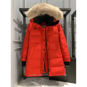 Designer feminino ganso canadense versão de comprimento médio puffer jaqueta feminina para baixo parkas inverno grosso casacos quentes à prova de vento streetwear 310