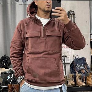 Men's Hoodies Spring Autumn Vintage For Sweatshirt Solid Color Long Sleeve Pullover Man Clothes Oversized Hooded