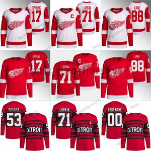 Cheap 88 Patrick Kane Reverse Maglia da hockey retrò 93 Alex DeBrincat 71 Dylan Larkin Moritz Seider David Perron Gordie Howe Pavel Datsyuk Steve Yzerman Lucas Raymond