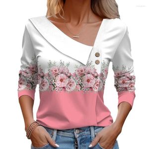 Camicette da donna Camicia da donna moda Casual allentata a maniche lunghe elegante stampata Temperamento Top Blusa Feminina Camisas