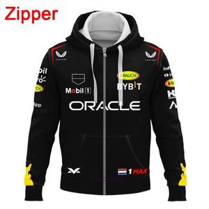 Pz3d Moletons masculinos 2023/2024 Nova F1 Fórmula 1 Racing Team Moletons Fãs Homens Zipper Max 1 Checo 11 Driver Preto Oversized Primavera Outono Crianças Roupas Casaco 6xl