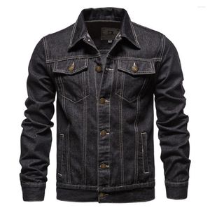 Erkek ceketler erkek ceket vintage klasik iş giymek batı jean ceket düğmesi üst yaka
