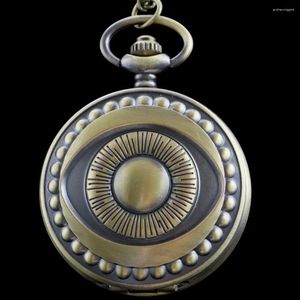 懐中時計の古い文明の奇妙な眼球クォーツ時計ヴィンテージチェーンメンズアンドレディースウエストネックレスアクセサリークロック