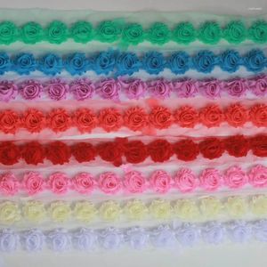 Hair Accessories Free DHL 70y 1.5" Petite Shabby Chiffon Rose Flower For Girls Headbands Mini Kids