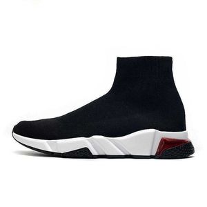 Fashion Casual shoes High quality man woman Running shoes speed trainer Sock Walking Shoes Paris Lady Black White Red