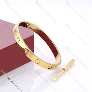 Designer de joias para mulheres pulseira de parafuso clássico pulseira de aço de titânio banhado a ouro nunca desbotando não alérgico, ouro/sier/ouro rosa