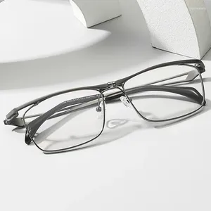 Óculos de sol quadros de alta qualidade puro titânio moda óculos quadro masculino quadrado óculos 2023 masculino clássico prescrição óptica óculos