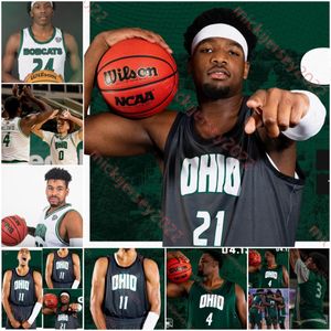 Ohio Bobcats Basketball -Trikot Ike Cornish Shereef Mitchell Ben Nicol Custor genähte Herren Jugend Ohio Bobcats Trikots