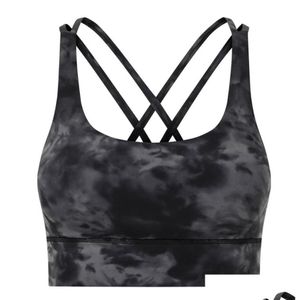 Inne odzież LU-68 Cross Back Yoga Sport Bra High Siła Running Fitness Y Shockproof Upper Support Women Biełdów Sport Gym Cl DH72A