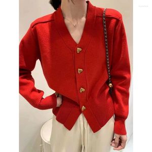 Frauen Strick 2023 Frühling Gestrickte Baumwolle Temperament Pendeln Strickjacke Nette Jugend-Suchen Top Leerlauf Stil Mantel Pullover Mode