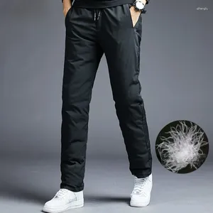 Pantaloni da uomo in piumino pantaloni imbottiti da uomo abbigliamento esterno autunno e inverno anziani di mezza età ispessiti dritti extra lunghi