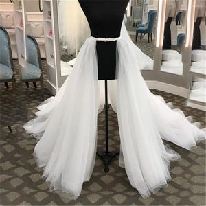 Saias branco destacável tule overskirt saia elástica cintura camadas ilusão nupcial sobreposição casamento longo sobre maxi festa esqui