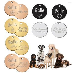 Dog Tag Custom Cat ID Pet Name Collar Accessories Round Personalized Engraved Necklace Chain Charm Supplies For Product