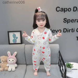 Set di abbigliamento Nuovi abiti per bambini inverno autunno set di pigiami per pigiami bambini bambini in pile puro cotone catone orso per bambini abito da sonno abbigliamento da casa 0-4yl231202