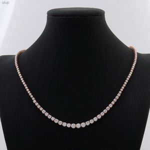 Luxo brilhante fino personalizado jóias de ouro sólido vvs laboratório diamante tênis corrente gargantilha colares reais feminino