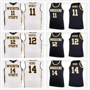 Maglie da basket personalizzate firmate Ita State Shockers College # 11 Landry Shamet Jersey # 12 Austin Reaves # 14 Jacob Herrs Mens Ed Any N
