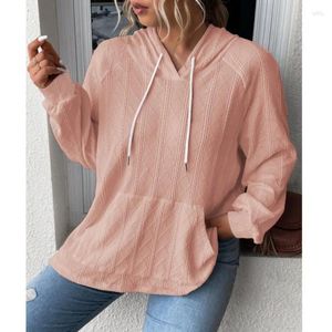 Women's Hoodies Autumn Winter Leisure Youth Collection Sweetness Style Large Loose Drawstring Hoodie Solid Color Pullover Tops