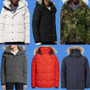 2023 Winter Down Parka Puffer Jacket Homme Chaquetas Ytterkläder Wolf Päls huva Fourrure Manteau Wyndham Jacket Coat Hiver Doudoune Outdoor