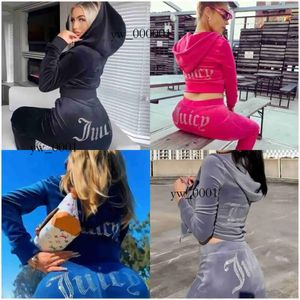 23SS Women's Two Piece Pants New Juicy Tracksuit Women Velvet Juicy Coutoure Two Piece Set E Tracksuit Sweatsuits For Pants Odefined