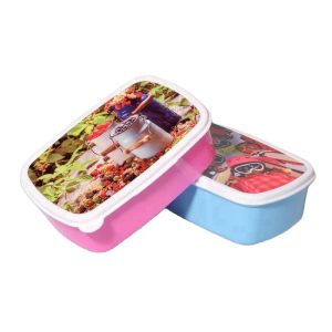 Sublimation Kids Lunch Boxes Blanks Plastic Student School Outdoor Portable Snacks Boxes DIY ZZ