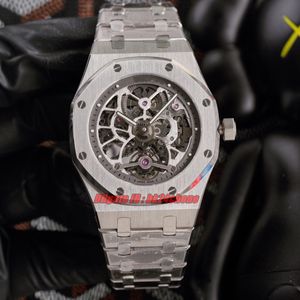 Luxury Watches 26511/26518 41mm Tourbillon Mechanical Hand-winding Mens Watch Sapphire Crystal Skeleton Dial Stainless Steel Bracelet Gents Wristwatches