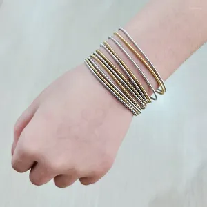 Bracciale rigido per chitarra classica, ciondolo anulare, gioielli, regalo unisex, in metallo, acciaio inossidabile, impermeabile, colori misti, braccialetti espandibili a molla