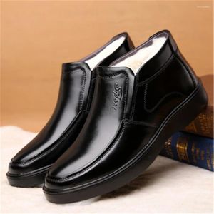 Botas masculinas outono couro genuíno sapatos de trabalho com pele inverno homem moda tornozelo negócios casual masculino não deslizamento neve ue 38-44