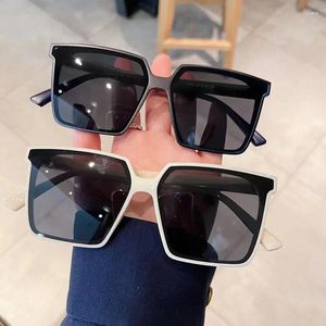 Sunglasses Vintage Super Large Square Frame Women's Black Fashion Glasses Uv400