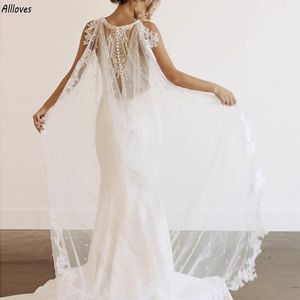 Elegante Perlen Spitze Applizierte Kante Brautschleier Für Hochzeit Mode Wrap Schleier Eine Schicht Romantische Tüll Braut Zubehör 3 m Weiß Elfenbein Frauen Schleier CL2993