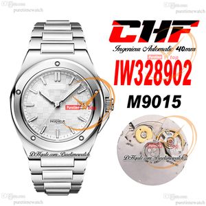 CHF Ingenieur IW328902 Miyota 9015 Otomatik Erkekler İzle 40mm Gris Argent Dokulu Çubuk Kadran Paslanmaz Çelik Bracele Süper Sürüm Saatleri ReloJ Hombre Puretime B2