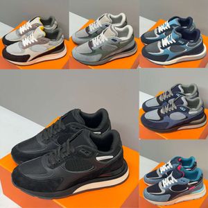 Nuovo stile Uomo Run Away Sneaker Scarpe da ginnastica con plateau in tela scamosciata Stampa in pelle Scarpe da ginnastica con lacci bianche nere Scarpe casual da skate all'aperto con scatola NO286