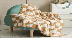 Downy Checkerboard Plaid Blanket Fluffy Soft Casual Sofa TV Throw Blanket Room Decor Bed Bedspread Quilt Blankets GC17441262462