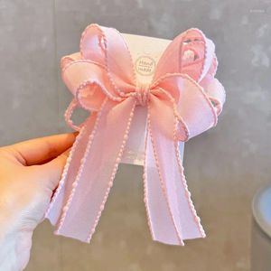 Hair Accessories 2023 Lace Ribbon Bowknot Hairpin Double-Layer Clips Children Streamer Headwear Lovely Barrette Vintage