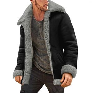 Men's Jackets Light Weight Coat Male Vintage Lapel Collar Padded Leather Jacket Fashion Wool Warm Autumn And Winter Slim Fit Men Clothes