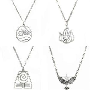 Avatar den sista Airbender Pendant -halsbandet Air Nomad Fire and Water Tribe Link Chain Halsband för män Kvinnor Högkvalitativa smycken G252F