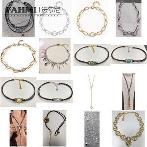 Fahmi Fashion interlocking pearl black rope short necklace long necklace Special gifts for Mother Wife Kids Lover Friends