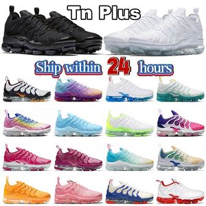 2024 Läufer TN Plus Sneaker Running Shoes Fuchsia Dream Pink Zauber schwarze Gradienten White University Blue Tennis Ball für Männer Frauen Tennis Jogging Größe 36-47