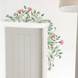 Wall Stickers Removable Flowers Leaf Home Door Bedroom Bathroom Window Glass Waterproof Decorative Decals Mural