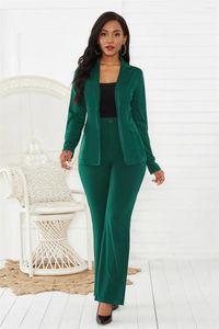 Dwuczęściowe spodnie damskie Eleganckie dwuczęściowe garnitur Kobiety Kombinezon Business Solid Color Blazers Płaszcz Long Sets Office Lady Outfits Mundur