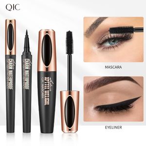 Fiber mascara 4d Volume Waterproof Eyelashes Lengthens Curled Long lashes Mascara Black Bright Eye Makeup Mask