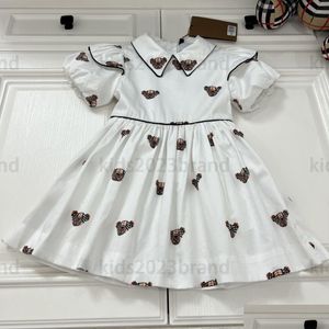 Mädchenkleider 2023SSs Baumwollkleid Puffärmel Rock High-End Sports Sommerprinzessin Essigner Kinder plisdern 90-160 cm Mode Drop Dhu5q Dhu5q