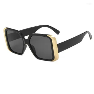 Solglasögon Big Square for Women Men Brand Design Luxury Summer Car Driving Sun Glasses Fashion Trend Manlig kvinnlig glasögonspegel