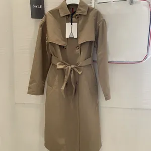 M007 Trenchcoat für Damen im britischen Stil, High-End-Frühling und Herbst, neuer zweireihiger, langer, lockerer, wasserdichter Trenchcoat